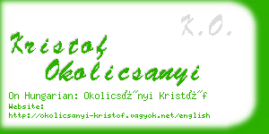 kristof okolicsanyi business card